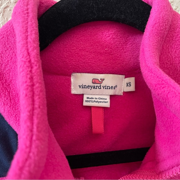 VINEYARD VINES FLEECE ZIP UP VEST PINK NAVY BLUE - Picture 12 of 12